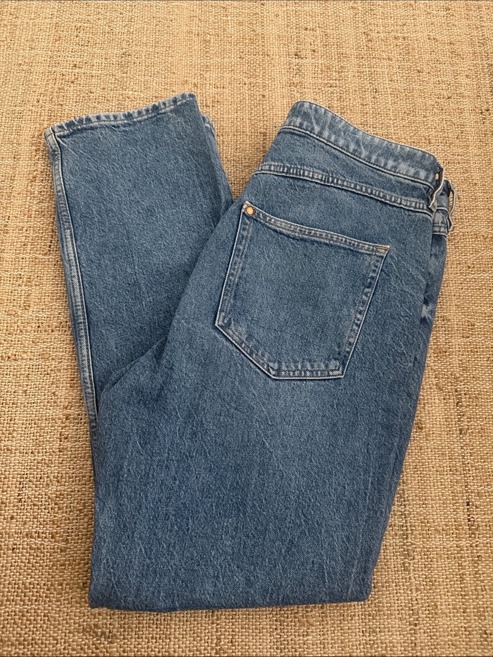 H&M High Rise Medium Wash Slim Straight Denim Jean size 10